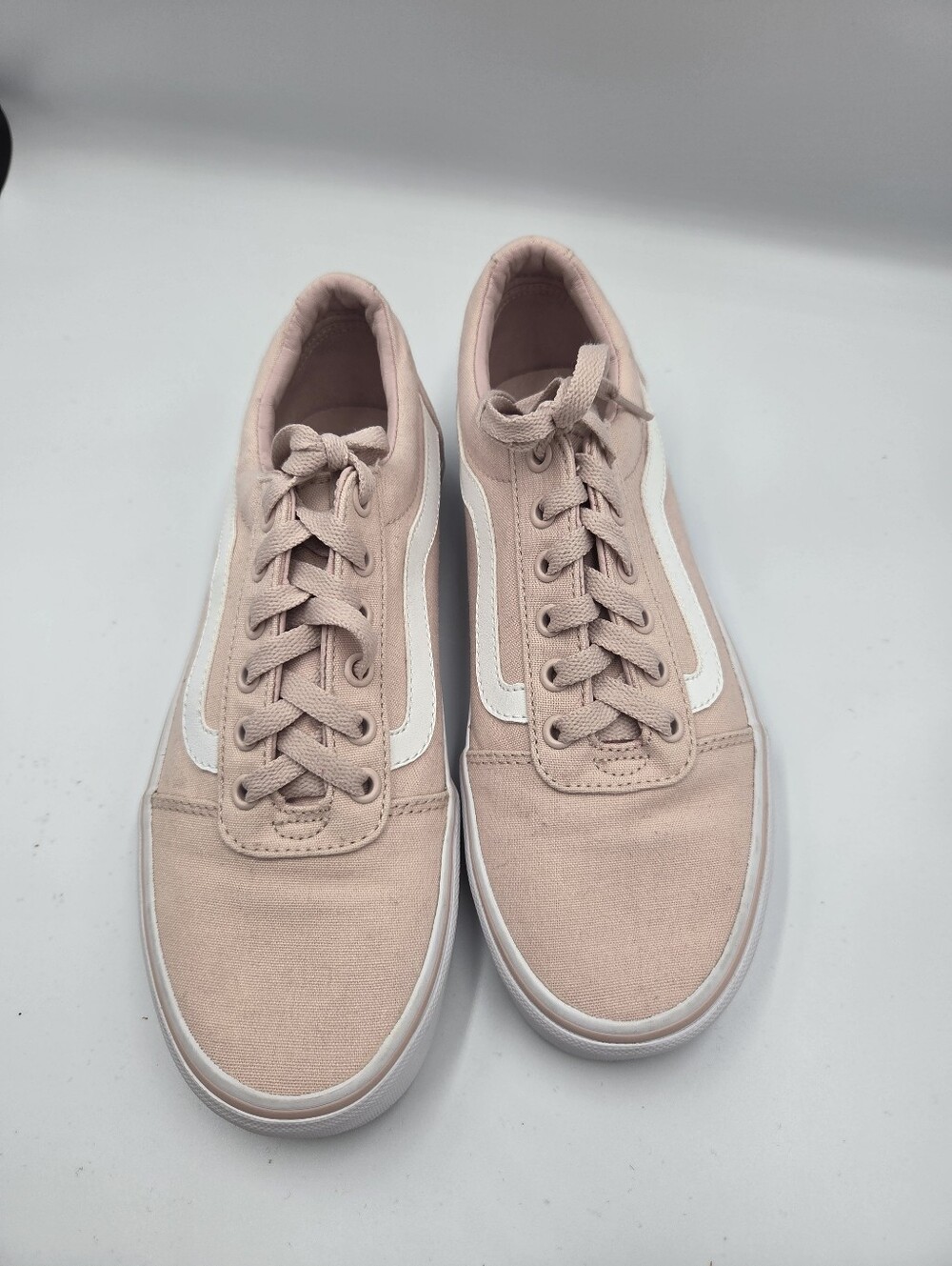 Vans Pink Canvas Low-Top Sneakers with White Side Stripe